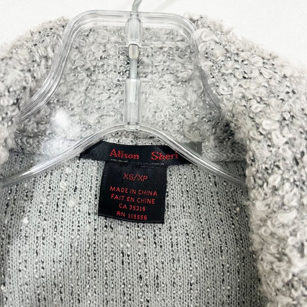 Alison Sheri Gray Artsy Longline Cardigan Sweater Lagenlook Art to Wear Size XS - Picture 4 of 6